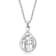 Jewelili Parent and Two Children Family Pendant in Sterling Silver