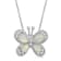Jewelili Created White Opal and Created Sapphire Butterfly Sterling
Silver Pendant with Rolo Chain