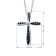 White and Black Diamond Sterling Silver Cross Pendant 0.33CTW