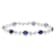 Sterling Silver Created Blue Sapphire and White Diamond Tennis Bracelet