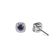 Blue Sapphire with Moissanite in 925 Sterling Silver Halo Earrings