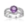 Luxurious Round cut Natural Amethyst Ring with White Sapphire