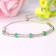 Oval Emerald And White Zircon Sterling Silver Bracelet