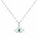 Emerald and Moissanite Rhodium Over Sterling Silver Evil Eye Necklace