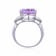 Statement Sterling Silver Concave Oval Pink Amethyst White Topaz Ring