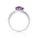 Luxurious Round cut Natural Amethyst Ring with White Sapphire