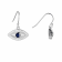 Blue Sapphire Rhodium Over Sterling Silver Evil Eye Earrings