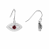 Red Garnet Rhodium Over Sterling Silver Evil Eye Earrings
