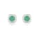 Green Emerald with Moissanite 925 Sterling Silver Halo Earrings