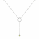 Round Peridot Rhodium Over Sterling Silver Dainty Necklace
