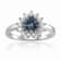 Signature Sterling Silver Heart Shaped London Blue Topaz White Topaz Ring