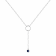 Round Sapphire Rhodium Over Sterling Silver Dainty Necklace