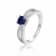 Stylish Round cut Genuine Blue Sapphire Ring with White Sapphire