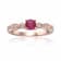 Genuine Ruby Ring with Moissanite Accents in Rose Gold Plated Sterling Silver