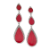 Sterling Silver Elongated Pear Drop Gems of the Sea Coral Earrings