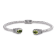 Sterling Silver 3mm 6.75" Twisted Cable Bangle with Peridot
