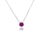 14K White Gold Round Ruby Necklace