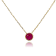 14K Yellow Gold Bezel Solitaire Ruby Necklace