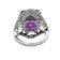 14KW AMETHYST CUSHION RING