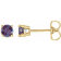 14K Yellow Gold 4 mm Lab Created Alexandrite Stud Earrings for Women
with Friction Post
