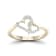 10K Yellow Gold .07ctw Round Cut Diamond Double Heart Love Ring
(0.07cttw, Color H-I, Clarity I2)