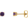14K Yellow Gold 4 mm Stud Amethyst Earrings for Women with Friction Post
