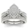10K White Gold .50ctw Diamond Marquise Shape Halo Bridal Ring Set(
I2-Clarity-H-I-Color )