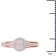 14K Rose Gold .20ctw Round Diamond Halo Engagement Wedding Ring (Color
H-I, Clarity I2)
