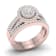 10K Rose Gold 1.0ctw Diamond Bridal Round Halo Engagement Ring Band Set
( I2-Clarity-H-I-Color )