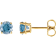 14K Yellow Gold 4 mm Swiss Blue Topaz Stud Earrings for Women with
Friction Post