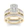 Diamond2Deal 10K Yellow  Gold 1.0ctw Round Diamond Ladies Bridal Halo
Engagement Ring