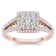 10K Rose Gold .50ctw Split Shank Diamond Anniversary Halo Engagement
Ring (I2-Clarity-H-I-Color)