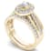 14K Yellow Gold .75ctw Diamond Halo Bridal Set Engagement Ring (
I2-Clarity-H-I-Color )
