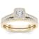 10K Yellow Gold .50ctw Diamond Solitaire Halo Wedding Band Ring Set (
I2-Clarity-H-I-Color )