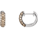 Diamond2Deal 14k White Gold 5/8 CTW Brown Diamond Hoop Earrings for Women