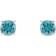 14K White Gold 4 mm Blue Zircon Stud Earrings for Women with Friction Post