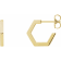 14K Yellow Gold Geometric 12.6 mm Huggie Hoop Earrings for Women