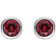 14K White Gold Lab-Grown Ruby Bezel-Set Stud Earrings for Women