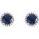 Diamond2Deal 14K White Gold 4 mm Lab-Grown Blue Sapphire and 1/10 CTW
Round Diamond Stud Earrings