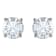 14K White Gold 4 mm White Sapphire Stud Earrings for Women with Friction Post