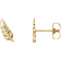 Diamond2Deal 14K Yellow Gold Leaf Stud Earrings for Women