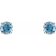Diamond2Deal 14K White Gold 5 mm Aquamarine Stud Earrings for Women with
Friction Post