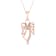 Diamond2Deal 10K Rose Gold Diamond Angel Pendant Rope Chain Necklace for
Women 18inch (1/20ct