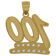 Diamond2Deal 10K Yellow Gold Cubic Zirconia 100 Emoji Pendant for Men