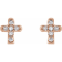 Diamond2Deal 14k Rose Gold .06 CTW Diamond Youth Cross Stud Earrings for Women