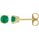 14K Yellow Gold 4 mm Lab Created Emerald Stud Earrings for Women with
Friction Post