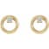 14K Yellow Gold 0.06 CTW Natural Diamond Circle Stud Earrings for Women