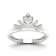 10K White Gold 0.1 Ct Diamond Crown Ring (Color- H-I,Clarity-I2)