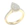 Diamond2Deal 10K Yellow Gold .75ctw Round Diamond Pear Shape Halo
Engagement Ring