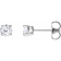 Sterling Silver 4 mm White Cubic Zirconia Earrings for Women with
Friction Post